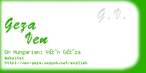 geza ven business card